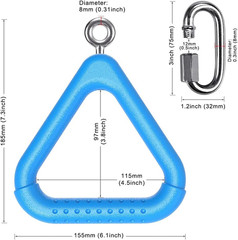 2Pcs Trapeze Swing Bar Rings with Carabiners, Swingset Accessories Outdoor for N