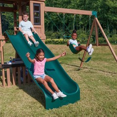 KIDKRAFT SUMMIT VISTA Wooden Swing Set Kids Outdoor Playground with 2 Slides