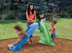Kids Plastic Slide Backyard Play Indoor Outdoor Green Blue Folding Toddler Fun 