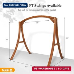 VINGLI Outdoor Wooden Swing Frame, Heavy Duty 1000 LBS A-Frame Swing Stand with