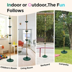 DECORLIFE Tree Swing for Kids Climbing Rope Disc Swing with Platforms, Green
