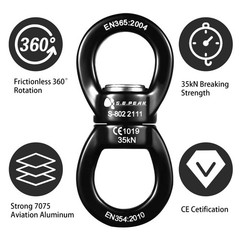 35kN Swing Swivel, CE Certified 360°Rotational Device, Silent Hanging Accesso…