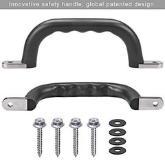 Set of 2 Non-Slip Solid Playground Safety Handles, Swing Set Kids Black 2pcs
