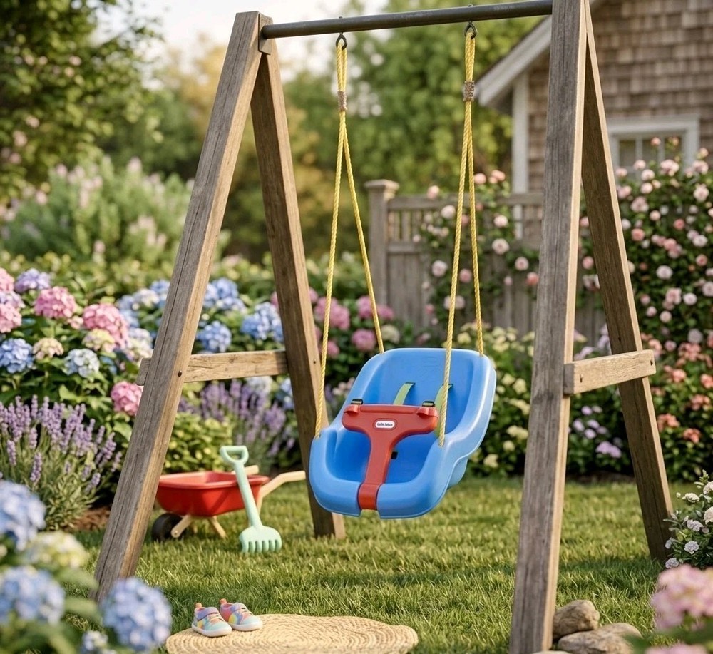 Little Tikes 2-in-1 Snug and Secure Swing, High Back Swing, Blue LIMITED EDITION