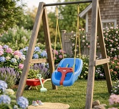 Little Tikes 2-in-1 Snug and Secure Swing, High Back Swing, Blue LIMITED EDITION