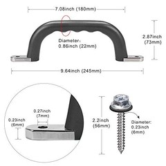 Set of 2 Non-Slip Solid Playground Safety Handles, Swing Set Kids Black 2pcs