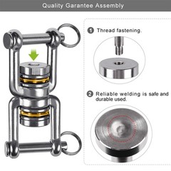 Swing Swivel, 360° Rotational Device with 2 Bearings, 770LB Capacity, Stainle…