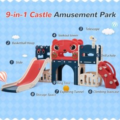 Toddler Climber Slide Playset Outdoor Indoor Freestanding Slide for Kids