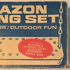 Vintage 1960s Blazon Swingset Swing Turquoise Metal EUC Complete in Box USA