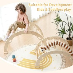 Kids Climber Arch Rocker with Cushion, Montessori Climber Climbing Toys | Arch