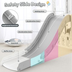 7 in 1 Toddler Indoor Playground Slide and Swing Set, Kids Freestanding Toddl…