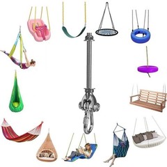 Dakzhou 4 Heavy Duty Stainless Steel 180° Swivel Swing Hooks Hangers 800LBS