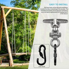 Heavy Duty Swing Hanger for 1500 LBS Capacity Hammock Hanger 360+180 Swivel S…