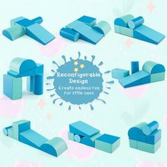 5-Piece Kids Climb Crawl Activity Playset Navy Indoor Foam Blocks Soft Play Fun