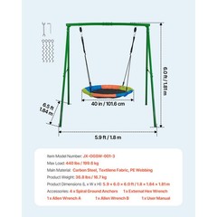Uimoso Outdoor Swing Set with 40-Inch A-Frame for Kids’ Backyard Fun