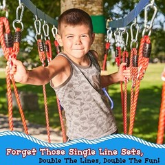 Double Slackline Obstacle Course – 110 Ft Line – Ninja Warrior Course with