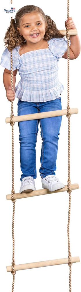 6 Ft. Climbing Rope Ladder for Kids – DIY Swingset Addition for Outdoor Play Equ