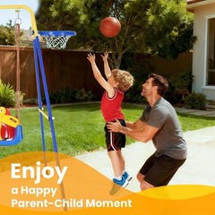 4-in-1 Toddler Swing Set,Indoor/Outdoor Baby Swing with Metal Stand Hoop Belt