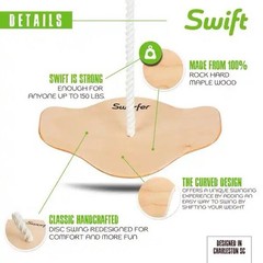 Swurfer Swift Maple Classic Wood Tree Disc Swing for Kids SW-SMS