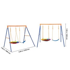 Swing Sets for Backyard, 440lbs Load Capacity Swing Set, 1 Saucer Swing Seat