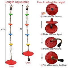 Tree Climbing Rope and Kids Disc Swing Seat Set Outdoor Backyard Playground A…