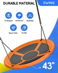 43″ Saucer Tree Swing Outdoor Flying Saucer Rope Swing Platform Swing for Kids