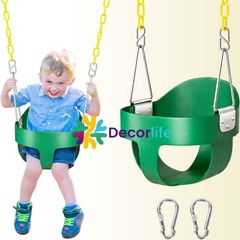 1-Pack Kids Toddler Swing Seat High Back Bucket Swing Playground Backyard Toy