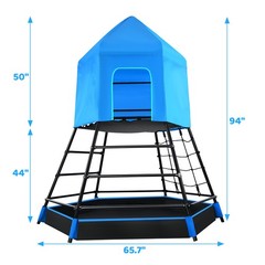 Hapfan Jungle Gym Dome Climber with Platform & Tent Kids Outdoor Playground Fun