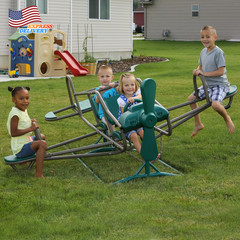 Kids’S Ace Flyer Metal Teeter Totter Green and Brown FREE SHIPPING USA