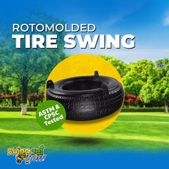 SWING SET STUFF DELUXE ROTOMOLDED TIRE BLACK tree house fort accessory seat 0089
