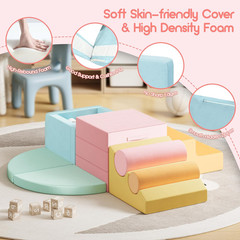 12 PCS Foam Climbing Blocks for Toddlers with Ball Pit, Safe Soft Play Gym Set，B