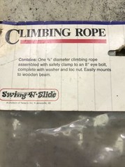 Vintage NOS Swing-N-Slide Blue Climbing Rope – Hardware Included – Fast Ship!