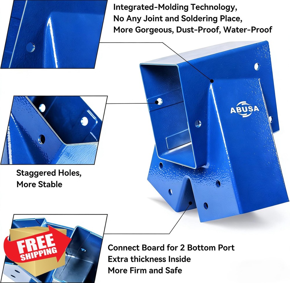 ABUSA 2pc Blue A-Frame Swing Set Brackets with 4 Hangers