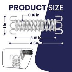 Zookpr 2 Pcs Stainless Steel Absorbing Spring, Heavy-Duty Porch Swing Silver