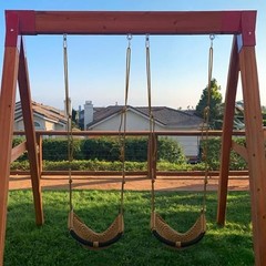 Kids Swing Seat, Heavy Duty Rope Play Secure Children 2 Pack Light Brown