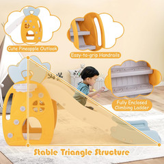 Toddler Slide, 3 in 1 Freestanding Foldable Kids Slide with Climber, Basketball