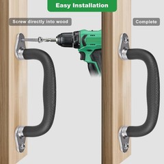 SELEWARE Black Playground Safety Handles, Non-Slip Kids (2 Pack)