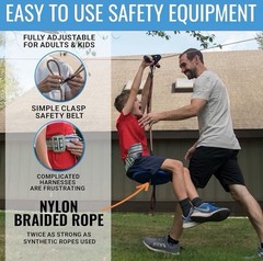 120FT Zipline for Backyard Kids and Adults Up to 350 lbs – Zip Line Playset Kit