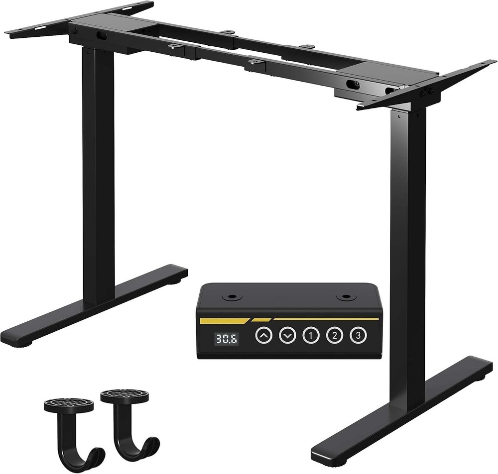 Dual Motor Standing Desk Frame 40-63″ 264lb Black