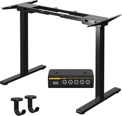 Dual Motor Standing Desk Frame 40-63″ 264lb Black