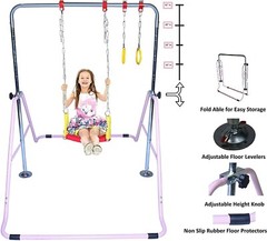 Kids 3-in-1 Jungle Gym Swing Trapeze Rings Playground Set