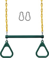 Barra Trapezoidal Verde Con Anillos Para Columpios Y Juguetes Infantiles