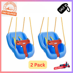 2 Pack Little Tikes 2-in-1 Snug and Secure Swing, High Back Swing, Blue