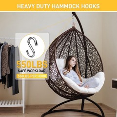 3.2 Inch Heavy Duty S Hooks 4 Pack, 550 LB Capacity 304 Stainless Steel S Hoo…