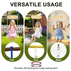 500LBS Waterproof Wooden Swing Seat Hermetic Oil Sealing for Outdoor Burlywood