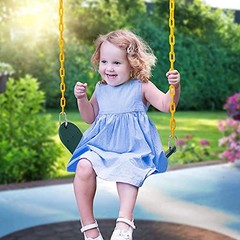 REZNOR Flexible Swing Seat Set for Kids/Adults Outdoor Park Garden Green/Yellow
