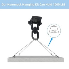 1000 lb Heavy Duty Hammock Hanging Kit 360° Rotating Swing Hooks