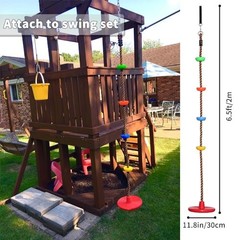 for Kids – Heavy Duty Climbing Rope with Disc Swing Seat for Boys Tree Swing