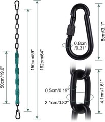 64inch Hanging Swing Chair Chain (2)+ 4 Free Quick Links 1000LB Load Bearing