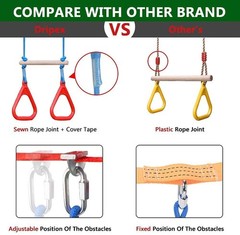 Ninja Warrior Obstacle Course for Kids Backyard – 2×50ft Slackline Kit with 1…